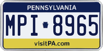 PA license plate MPI8965