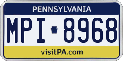 PA license plate MPI8968