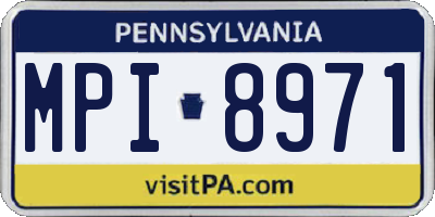 PA license plate MPI8971