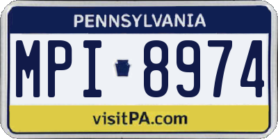 PA license plate MPI8974