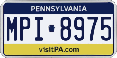 PA license plate MPI8975