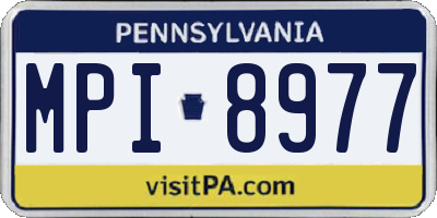 PA license plate MPI8977