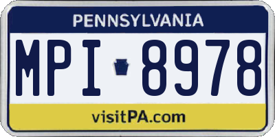 PA license plate MPI8978