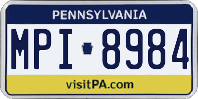PA license plate MPI8984