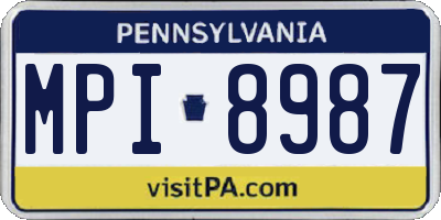 PA license plate MPI8987
