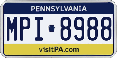 PA license plate MPI8988