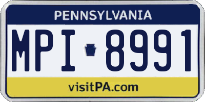 PA license plate MPI8991