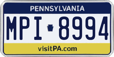 PA license plate MPI8994