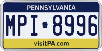 PA license plate MPI8996