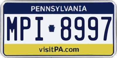 PA license plate MPI8997
