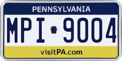 PA license plate MPI9004