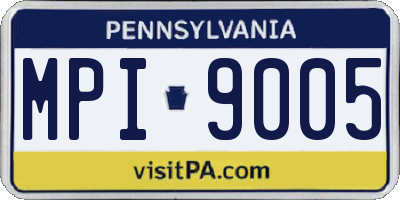 PA license plate MPI9005