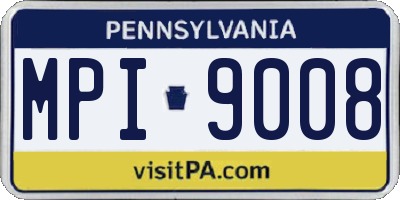 PA license plate MPI9008