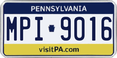 PA license plate MPI9016