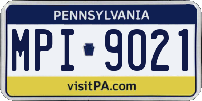 PA license plate MPI9021