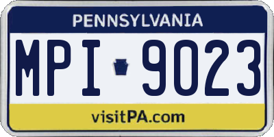 PA license plate MPI9023
