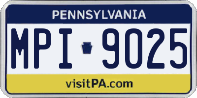 PA license plate MPI9025