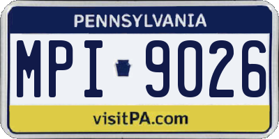 PA license plate MPI9026