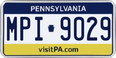 PA license plate MPI9029