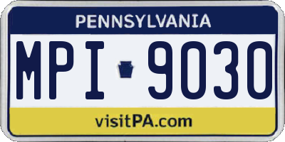 PA license plate MPI9030