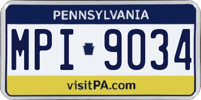 PA license plate MPI9034