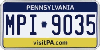 PA license plate MPI9035