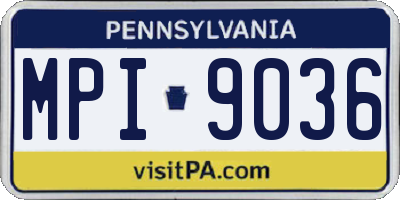 PA license plate MPI9036