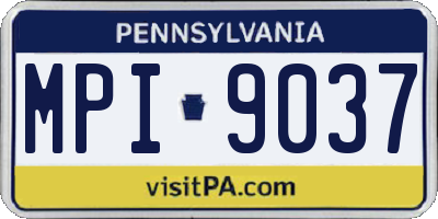PA license plate MPI9037