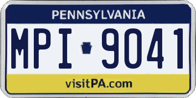 PA license plate MPI9041