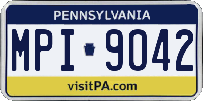 PA license plate MPI9042