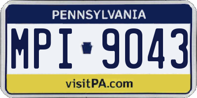 PA license plate MPI9043