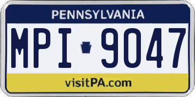 PA license plate MPI9047