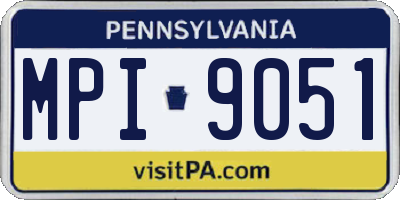 PA license plate MPI9051