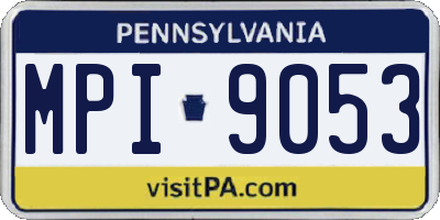 PA license plate MPI9053