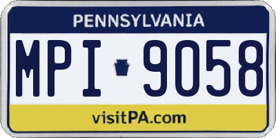 PA license plate MPI9058