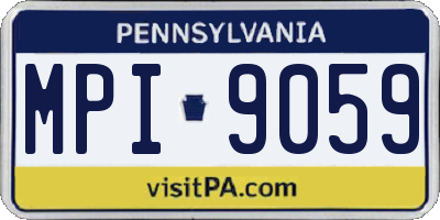 PA license plate MPI9059