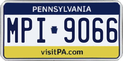 PA license plate MPI9066
