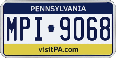 PA license plate MPI9068