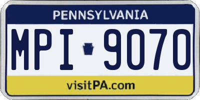 PA license plate MPI9070