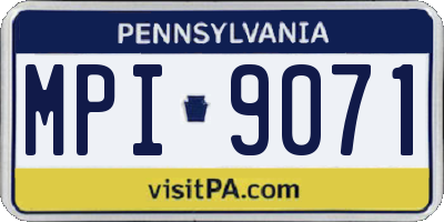 PA license plate MPI9071