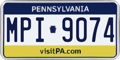 PA license plate MPI9074