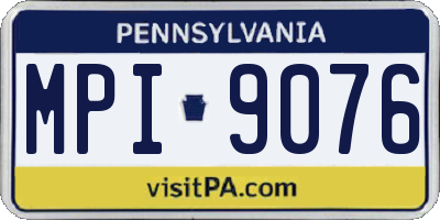PA license plate MPI9076
