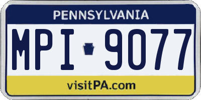 PA license plate MPI9077
