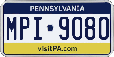 PA license plate MPI9080