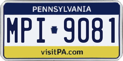 PA license plate MPI9081