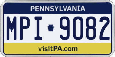 PA license plate MPI9082