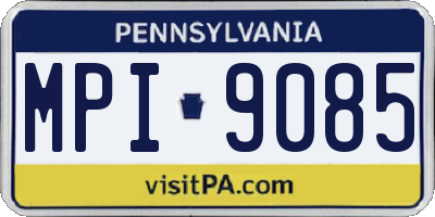 PA license plate MPI9085
