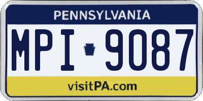 PA license plate MPI9087
