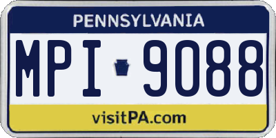 PA license plate MPI9088