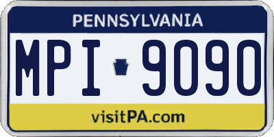 PA license plate MPI9090